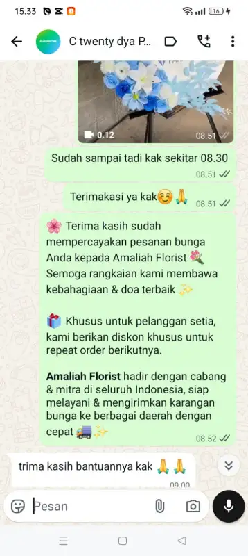 Testimonial krans bunga BULUNGAN